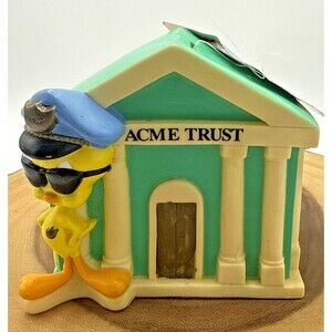 Vintage Looney Tunes “Guard” Tweety Acme Trust Coin Bank W/Tag 1994 - 4”